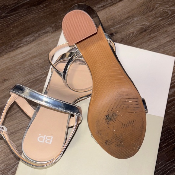 BP Metallic Silver Strappy Sandals - Picture 6 of 13